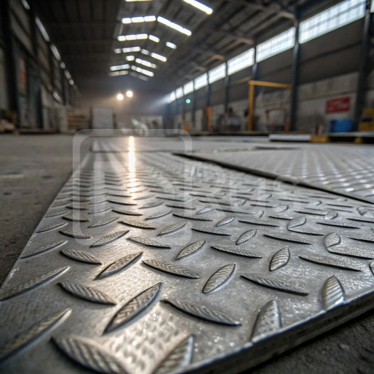 Лист стальной оцинкованный рифленый ромб 2,5 мм 09Г2С ГОСТ 8568-77 г/к