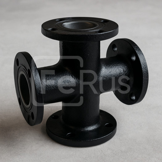 Крест фланцевый чугунный КФ 80х80 мм ГОСТ 5525-88