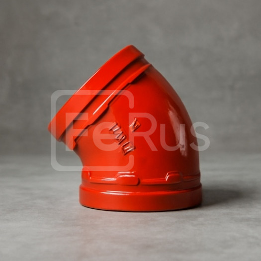 Колено под муфту грувлок ковкий чугун 45 ДУ 80 (ДН 70) 3